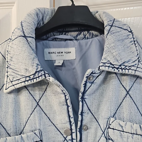 Marc New York Diamond Quilted Shacket Acid Wash Coastal Grandma NWT - Picture 8 of 13